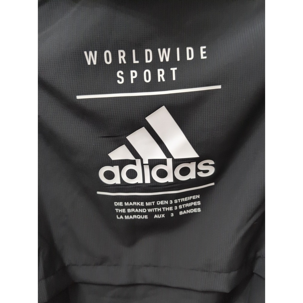 Men's Adidas Black Windbreaker Worldwide Sport Style‎ BR3381 Size Large NWT